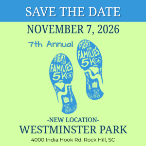 SAVE THE DATE: November 7, 2026. Annual Fight for Families 5k. New location! Westminster Park
